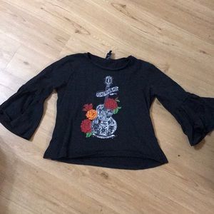 Disney Coco graphic top with ruffle sleeves size L